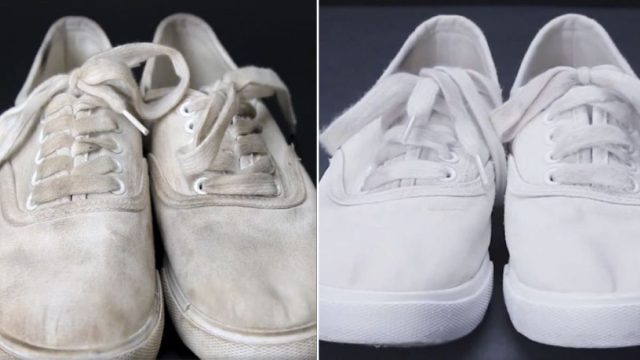 El truco para blanquear los zapatos y eliminar las manchas amarillas para siempre