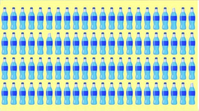 Prueba visual: ¿Serías capaz de encontrar las 3 botellas que no tienen tapones en esta imagen en solo 30 segundos?